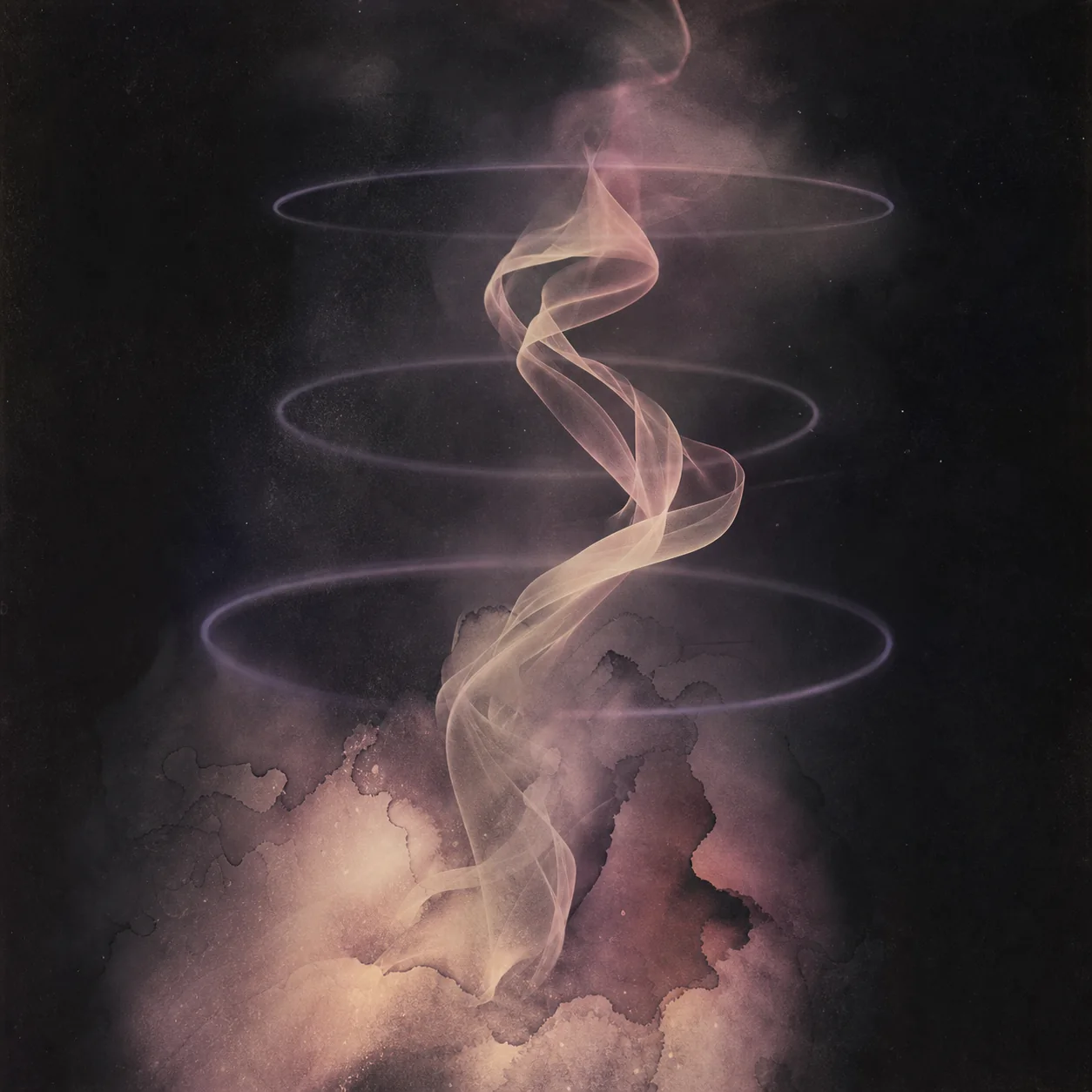 Abstract ribbon of light representing xen0’s voice and developing production language